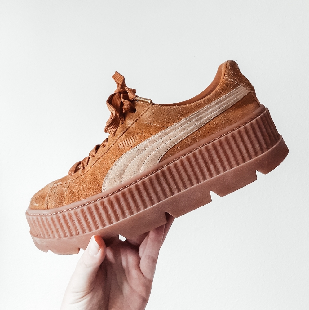 Fenty x Puma | Suede Platform Sneakers in Sand